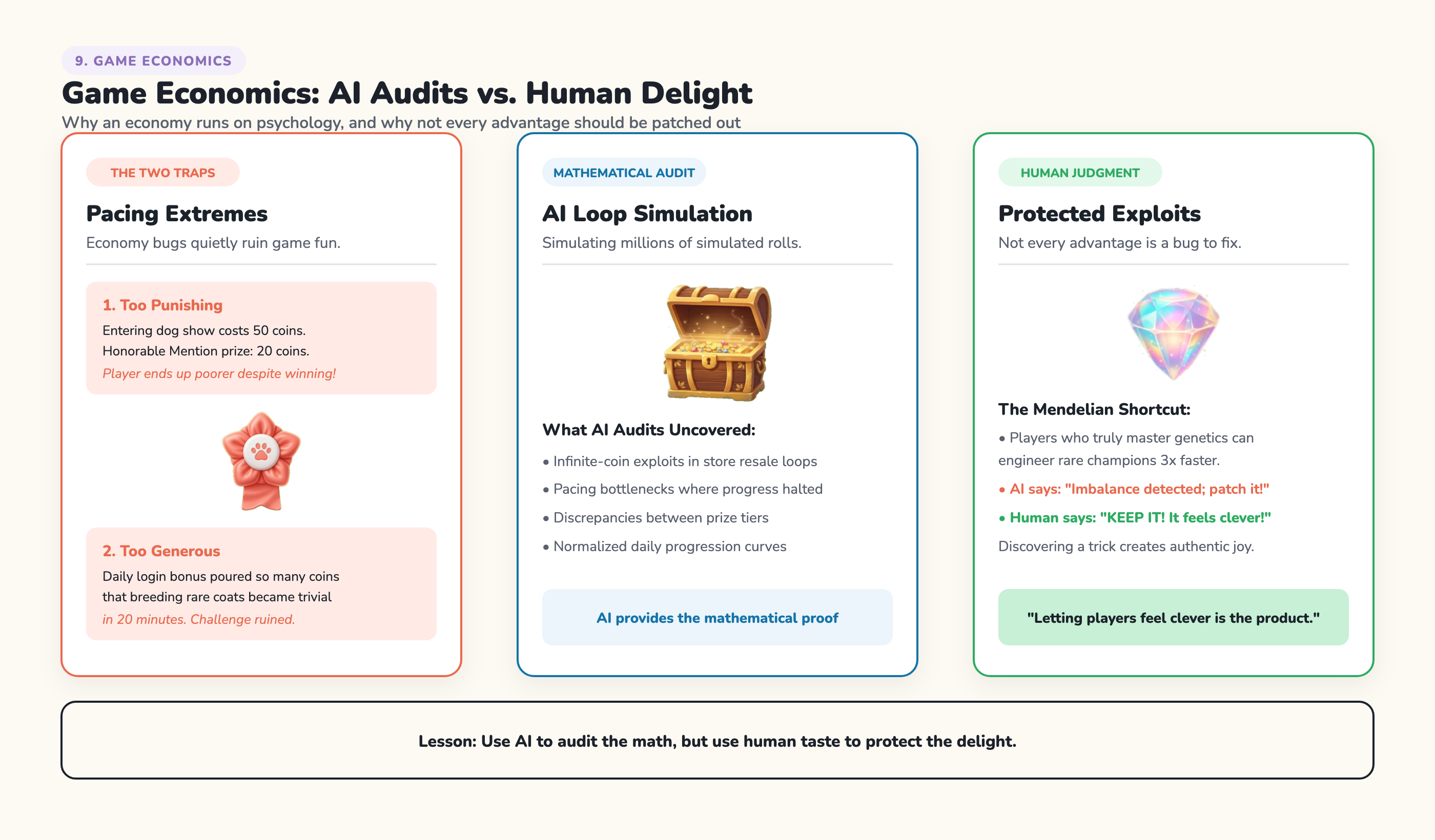 Game Economics: Balancing AI mathematical audits with human delight